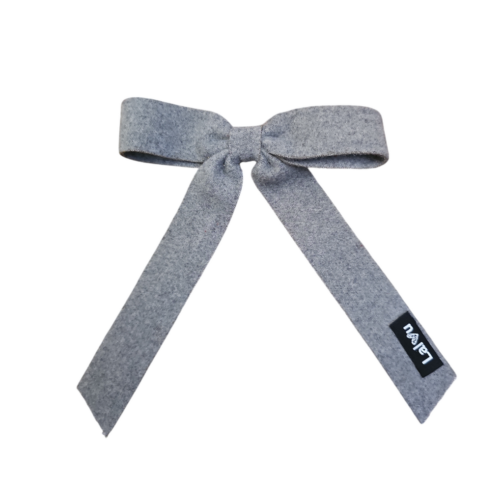 Lalou Wool Bow Clip-Grey