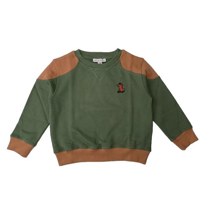 Emile Et Ida Colorblock Sweatshirt - Forest Green