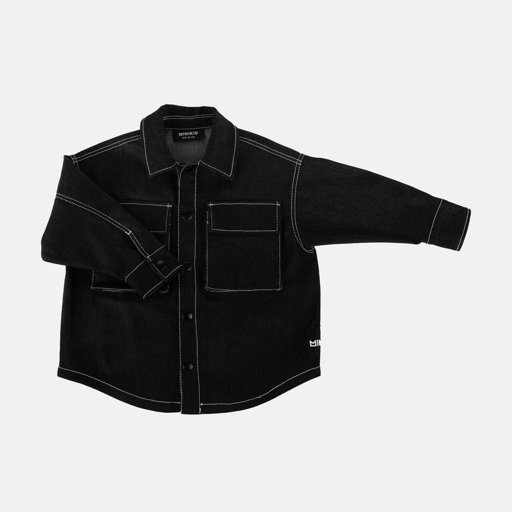 Minikid Denim Shirt-Black