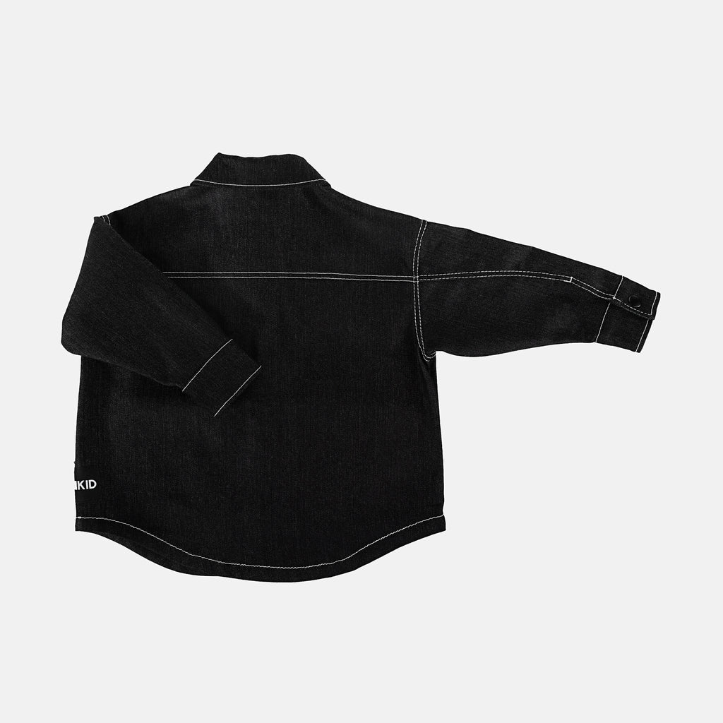 Minikid Denim Shirt-Black