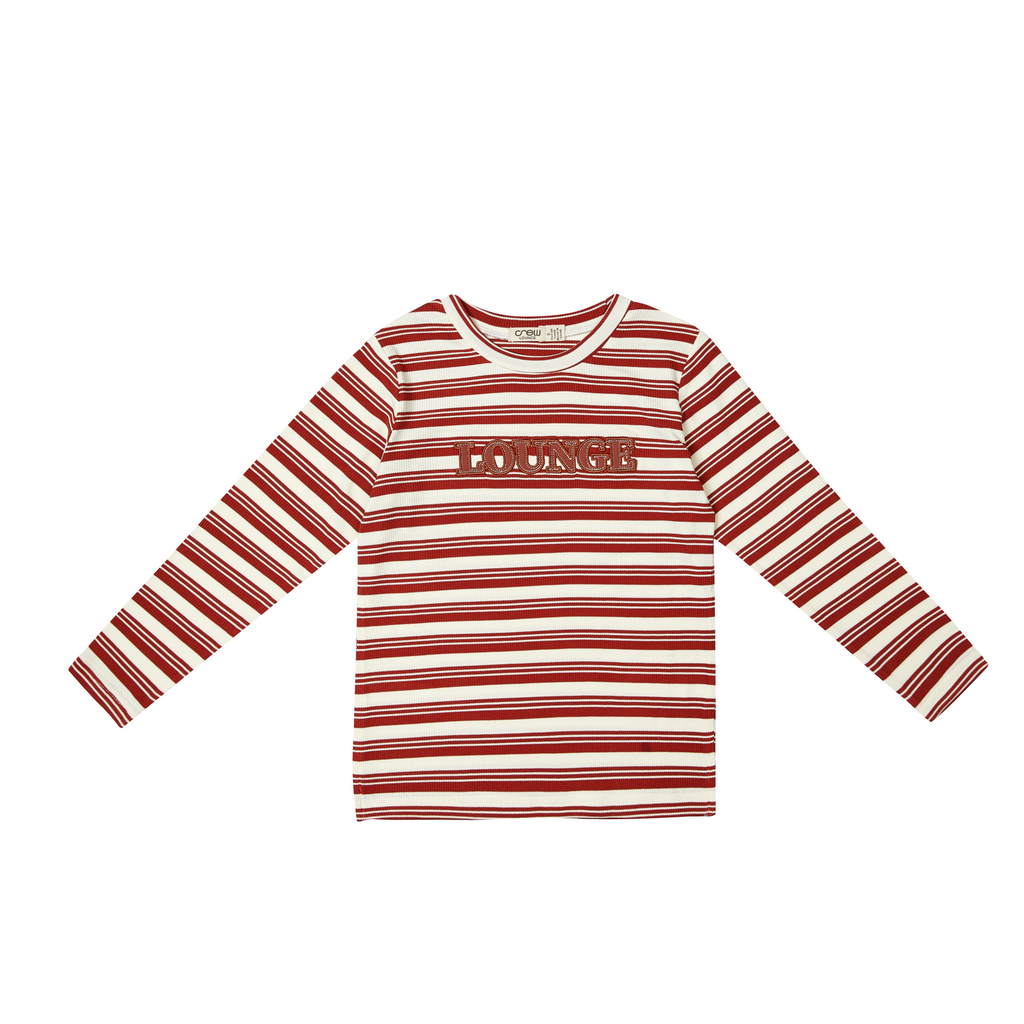 Crew Rib Stripe Pajama -Red