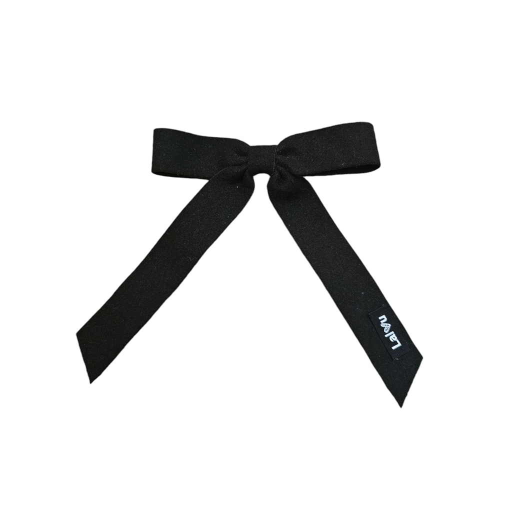 Lalou Wool Bow Clip-Black