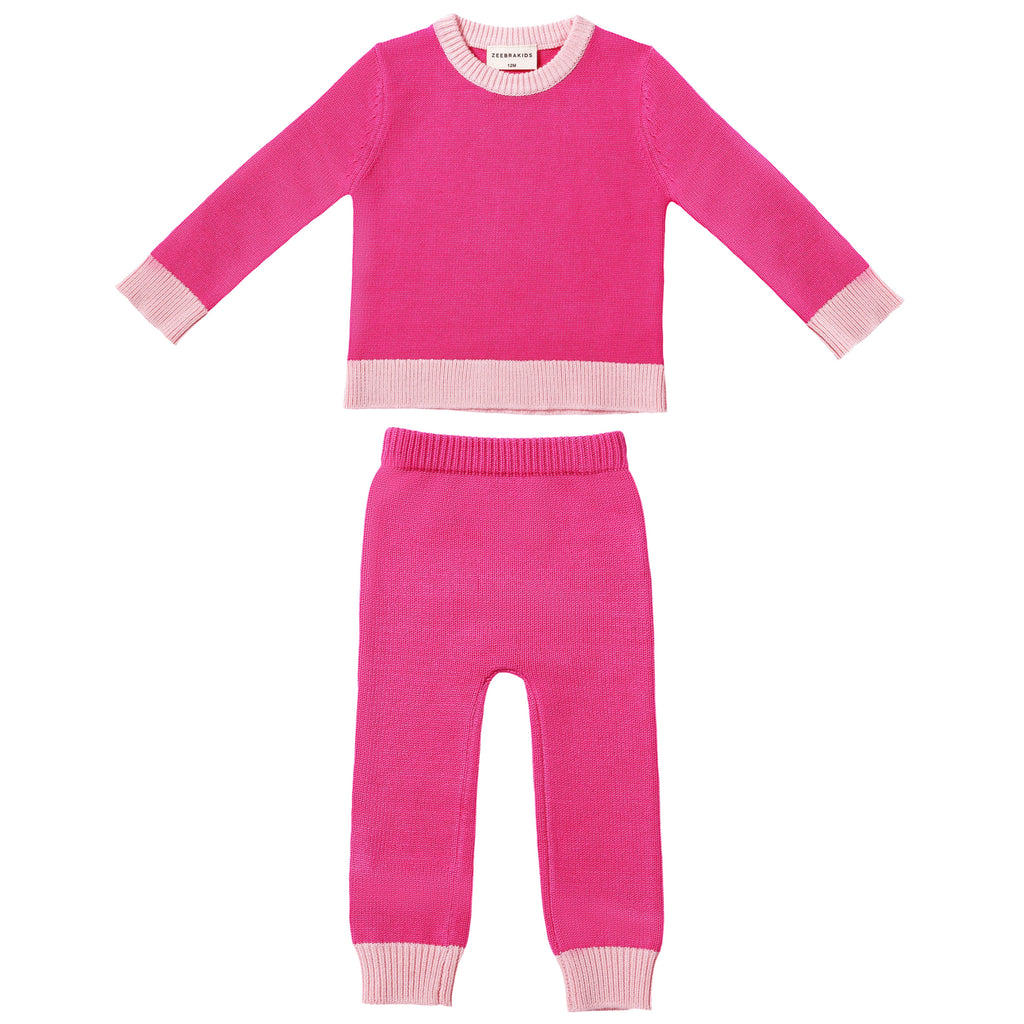 Zeebra Knit Neon Set - Hot Pink