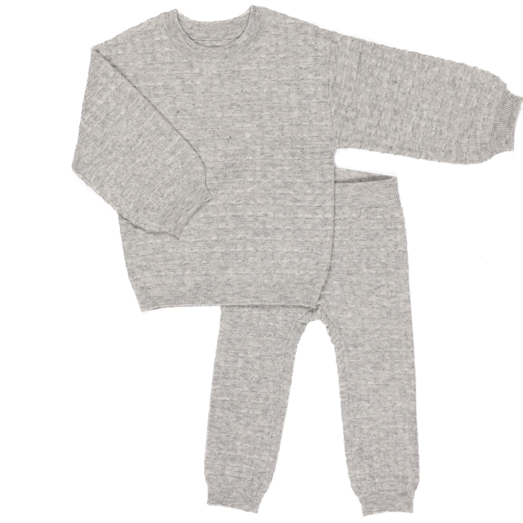 Kipp Waffle Baby Set-Heather Grey