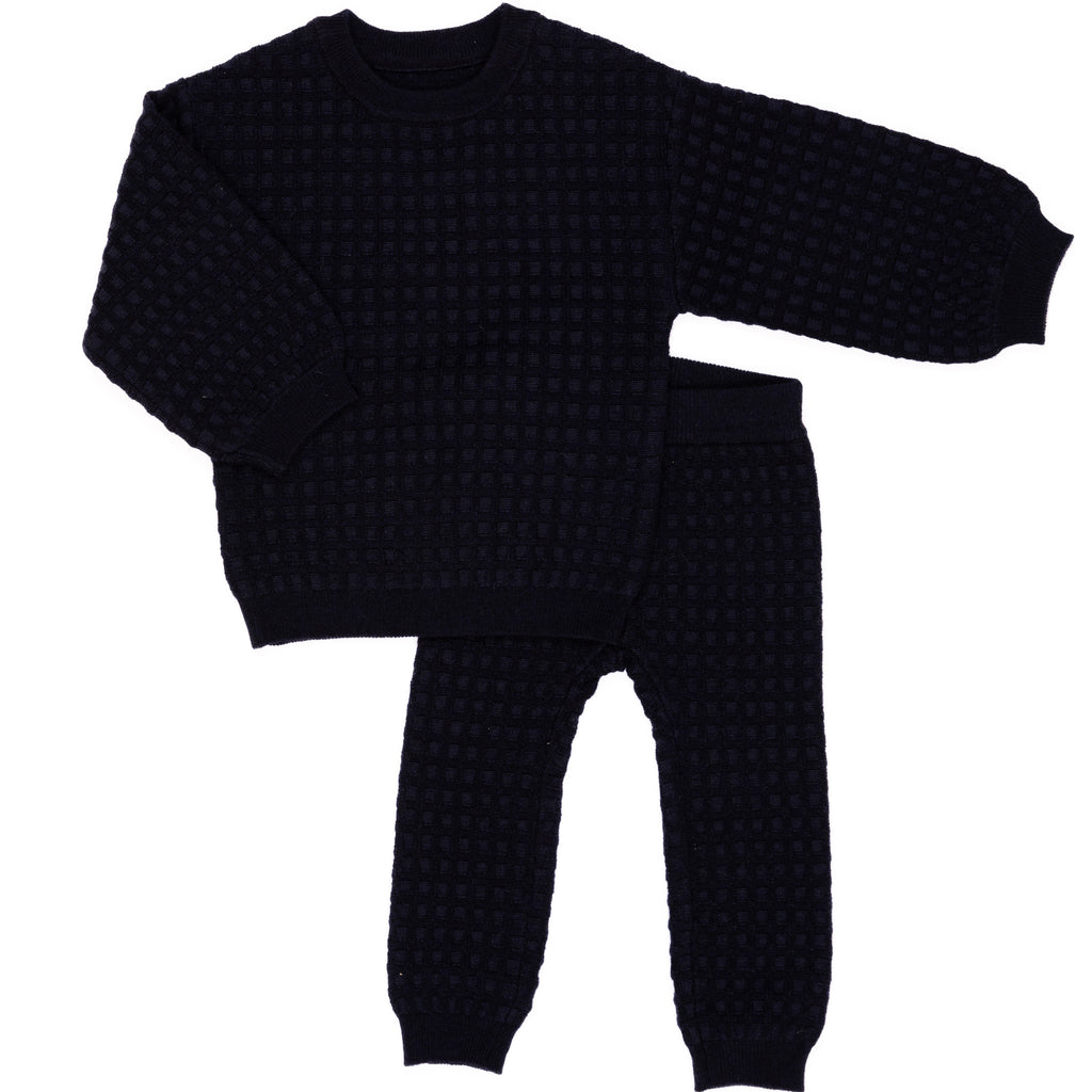 Kipp Waffle Baby Set-Navy