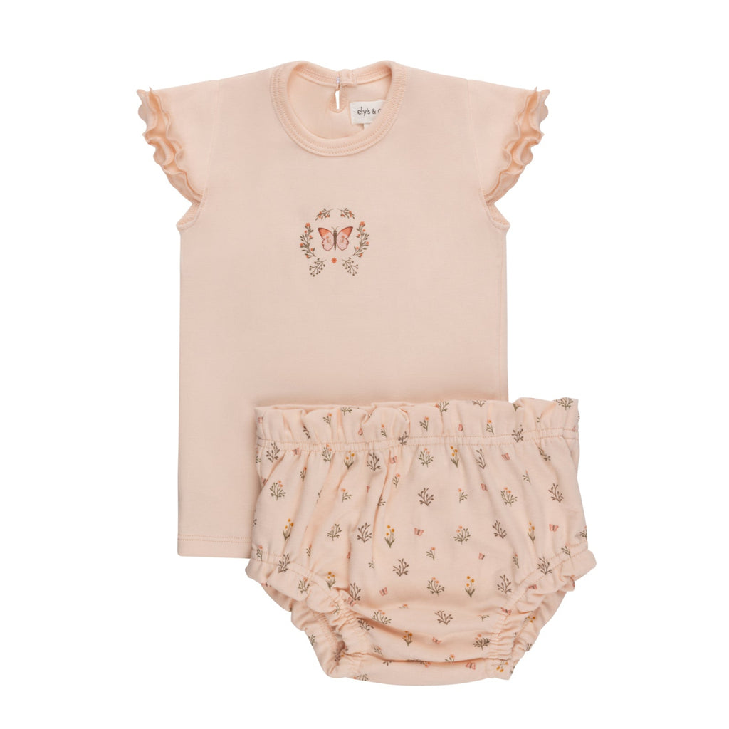 Elys Garden Floral Print Bloomer Set-Pink