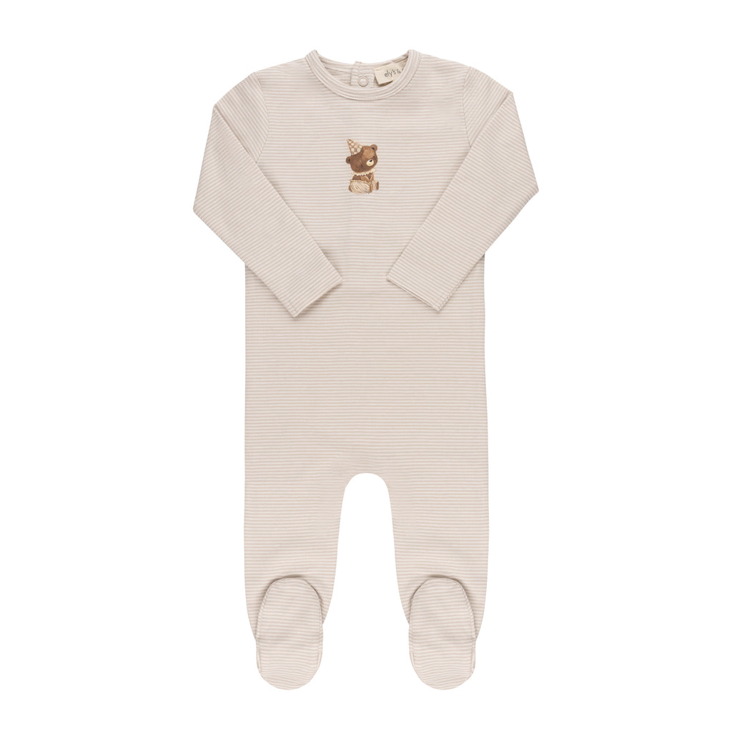 Elys Organic Bear Collection Footie-Tan