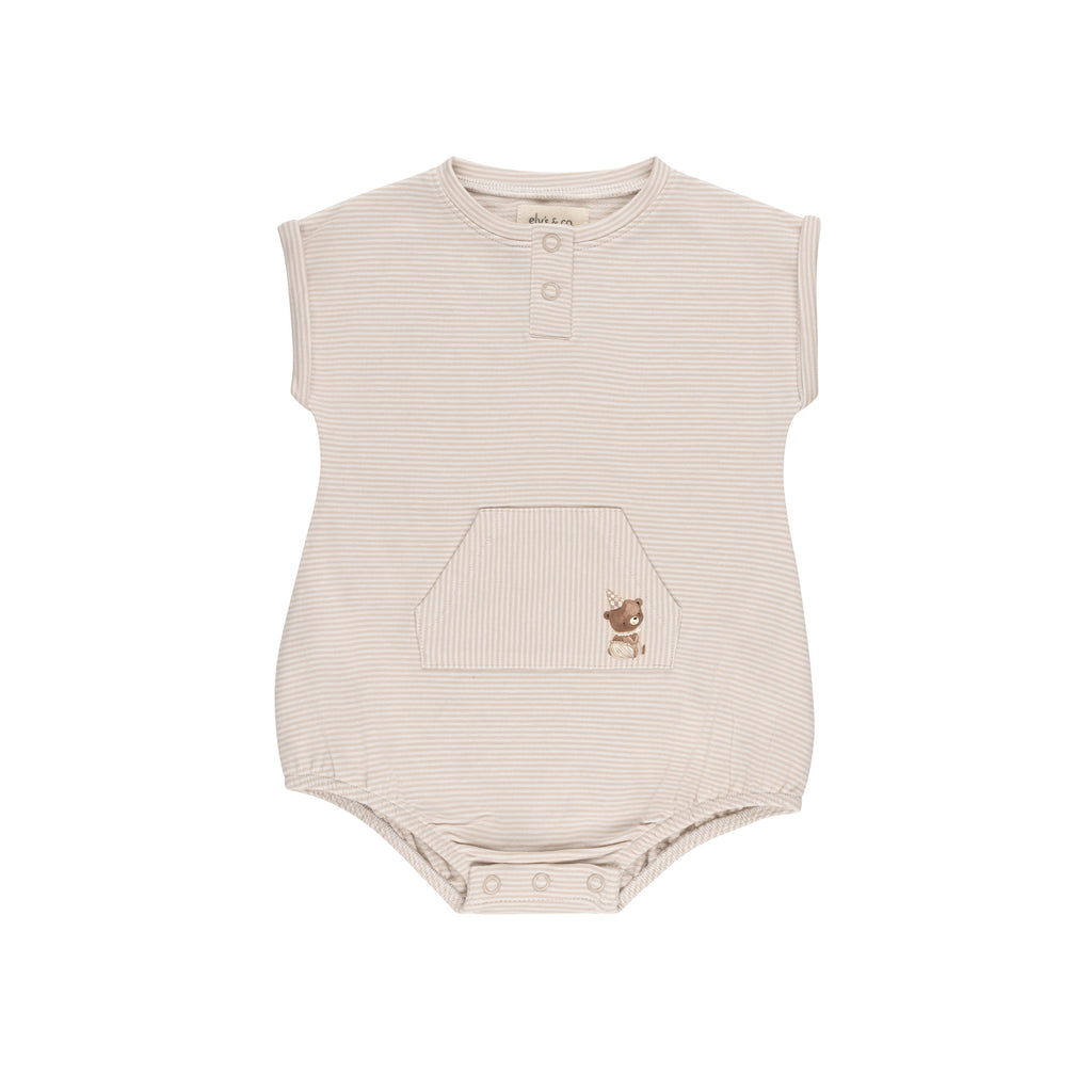 Elys Bear Collection Romper-Tan