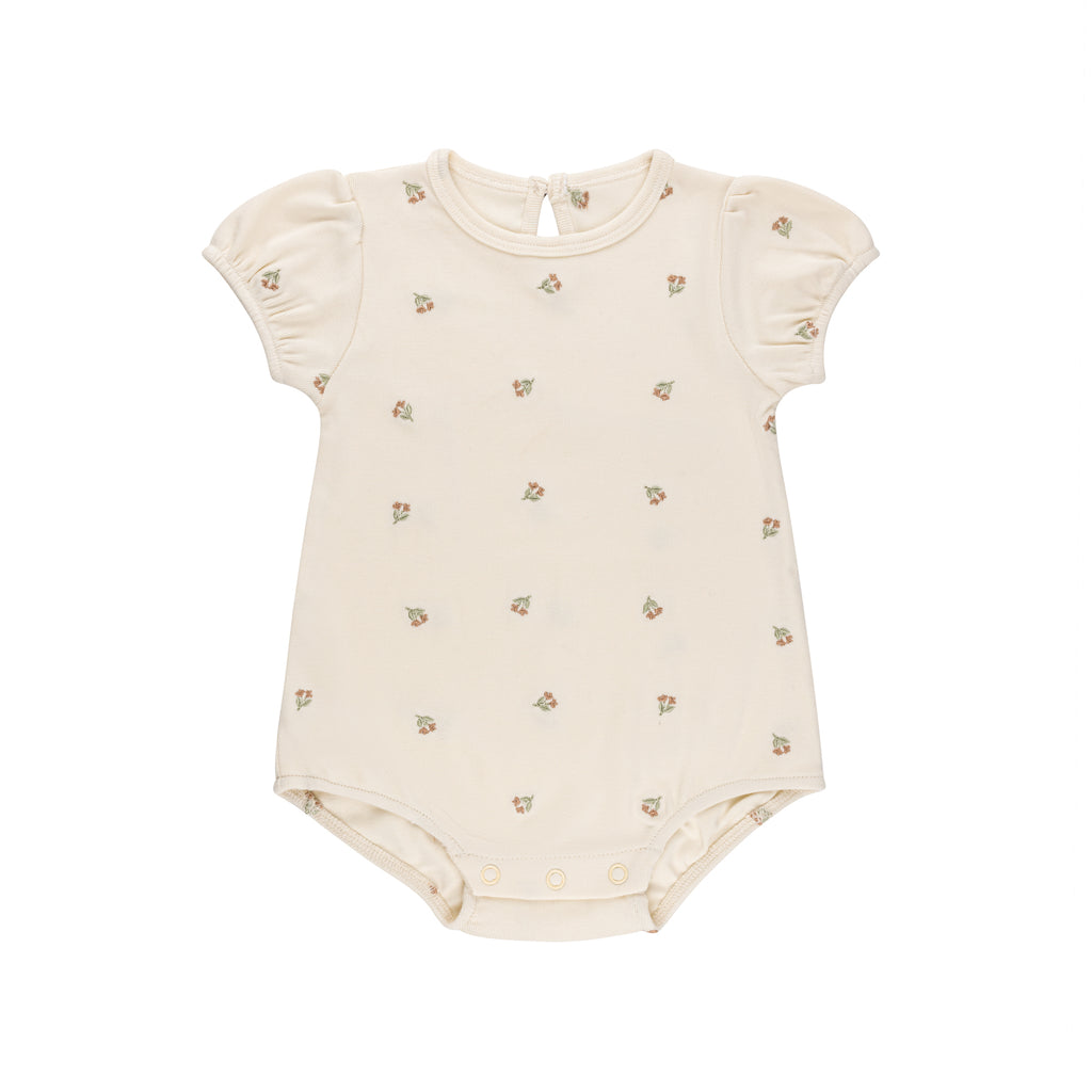 Elys Embroidered Collection Romper - Ivory Tulip