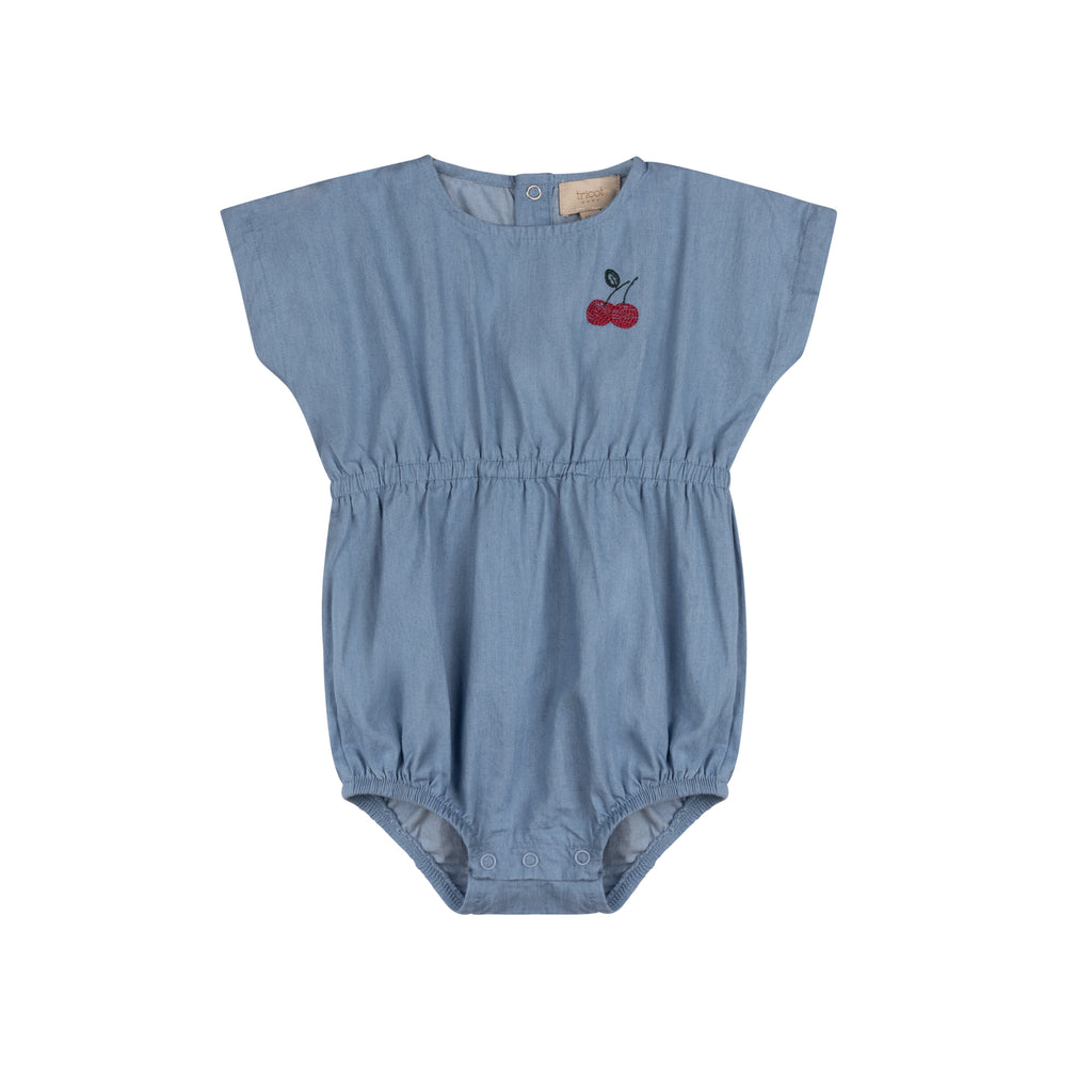 Tricot Bebe Cherry Denim Romper- Girls