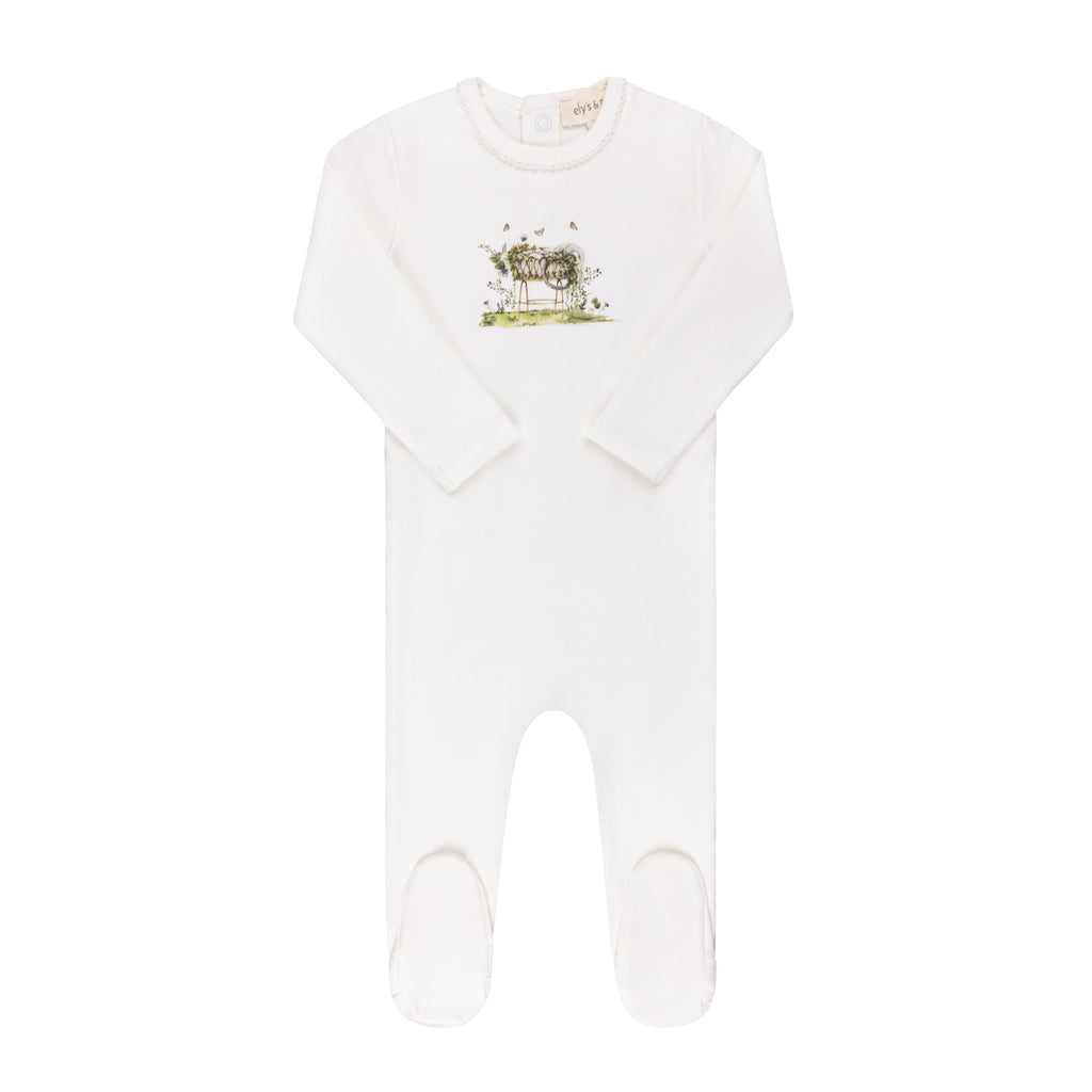 Elys Watercolor Cradle Layette Set - Ivory Girl