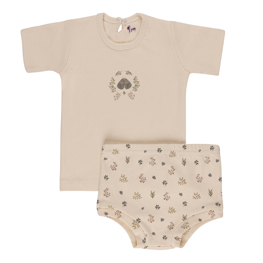 Elys Garden Floral Print Short Set-Ivory Boy