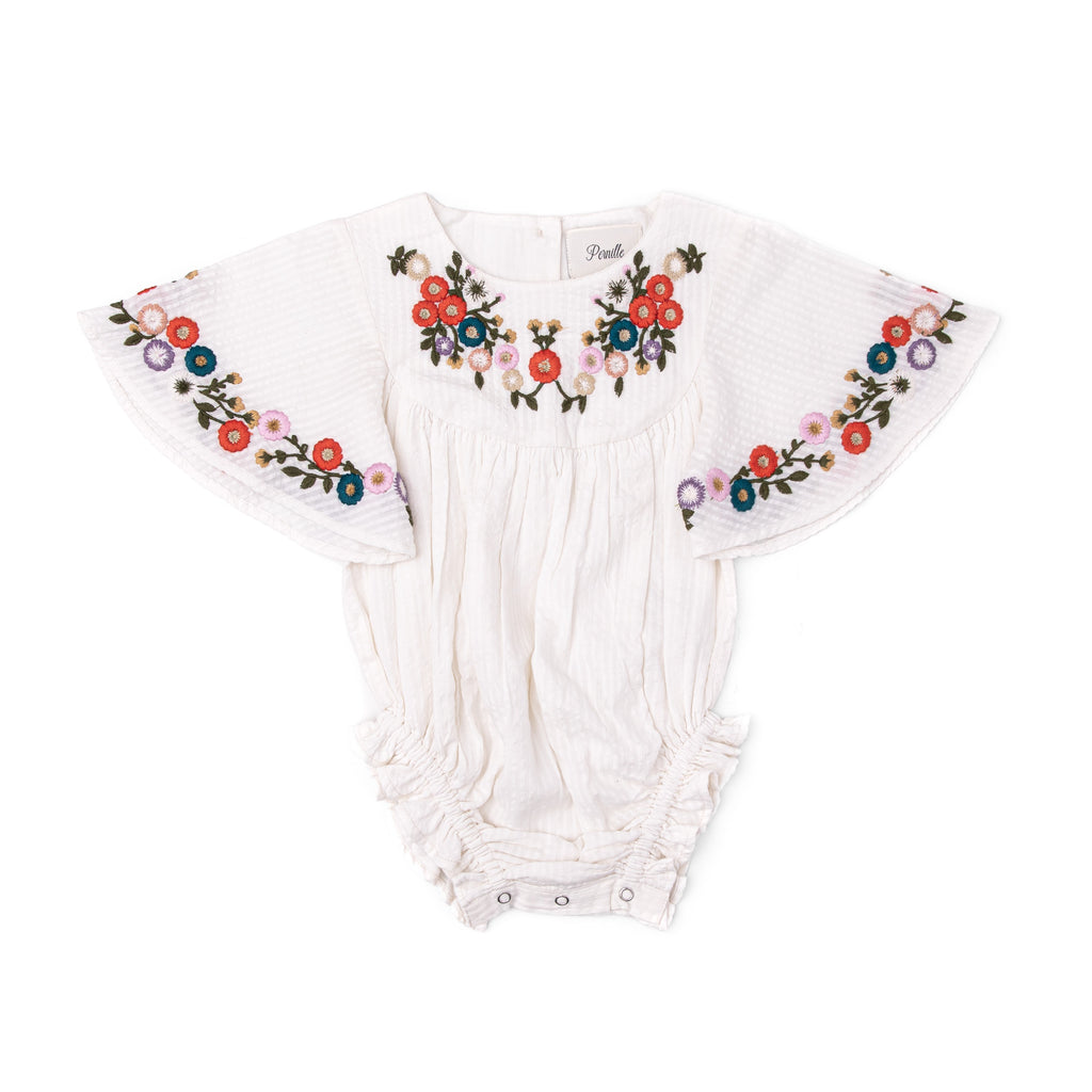 Pernille Embroidered Multicolored Floral Romper