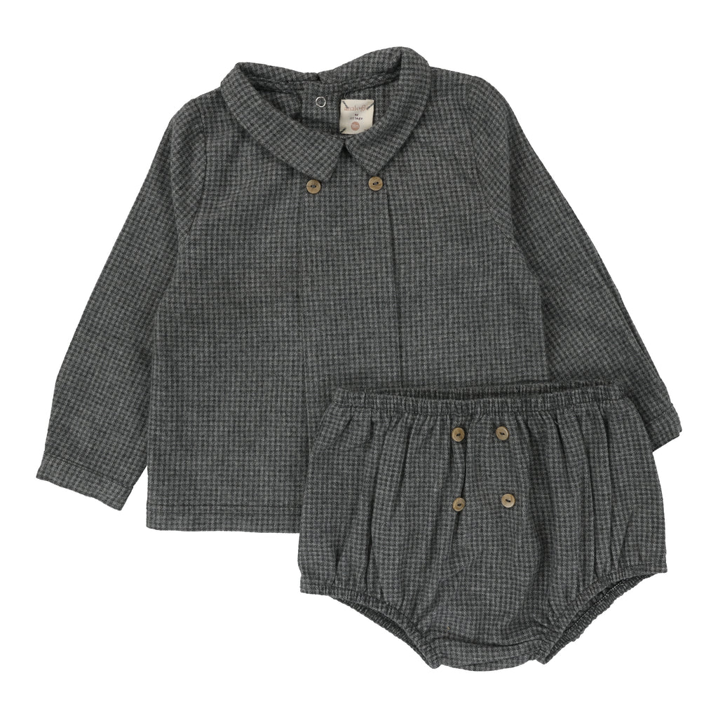 Lil Legs Toddler Boys Set- Grey Houndstooth