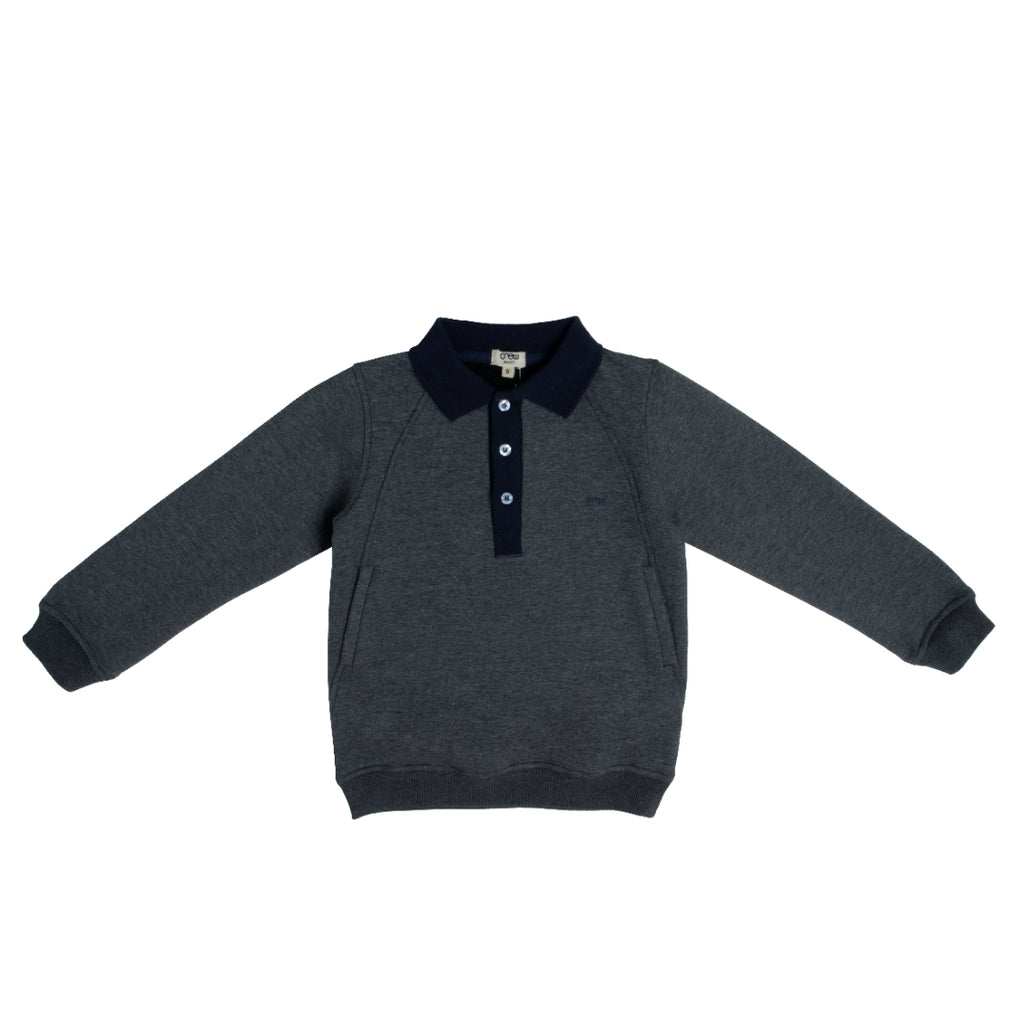 Crew Sweat Polo-Grey