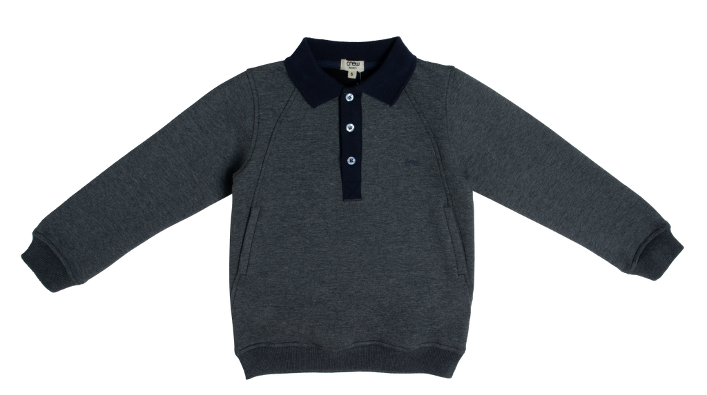 Crew Sweat Polo-Grey