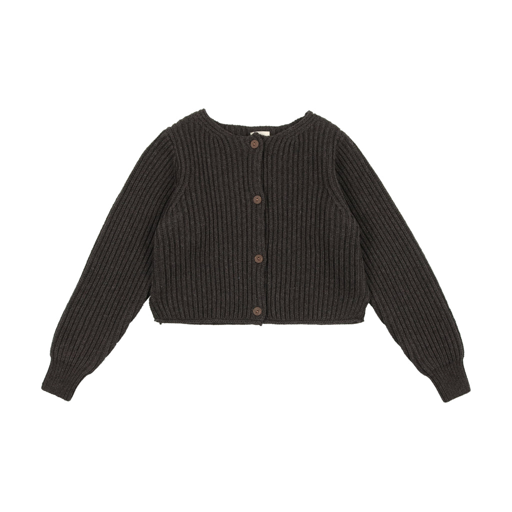 Lil Legs Basic Cardigan- Dark Grey