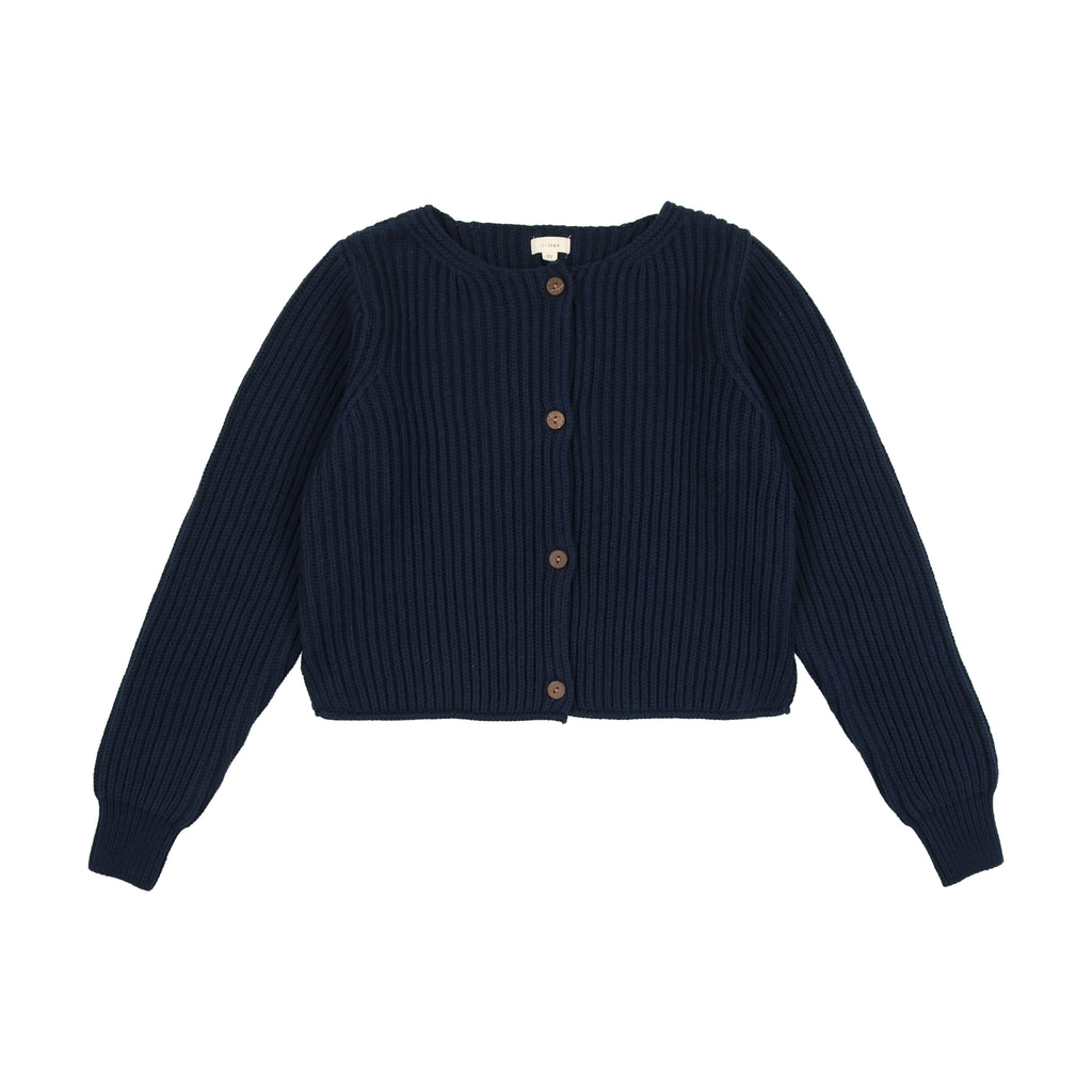 Lil Legs Basic Cardigan- Navy