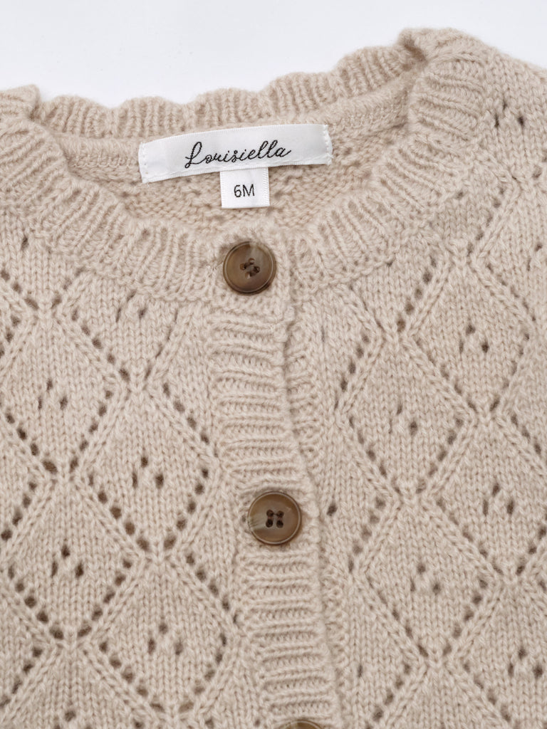 Louisiella Baby Perry Knit Cardigan- Beige