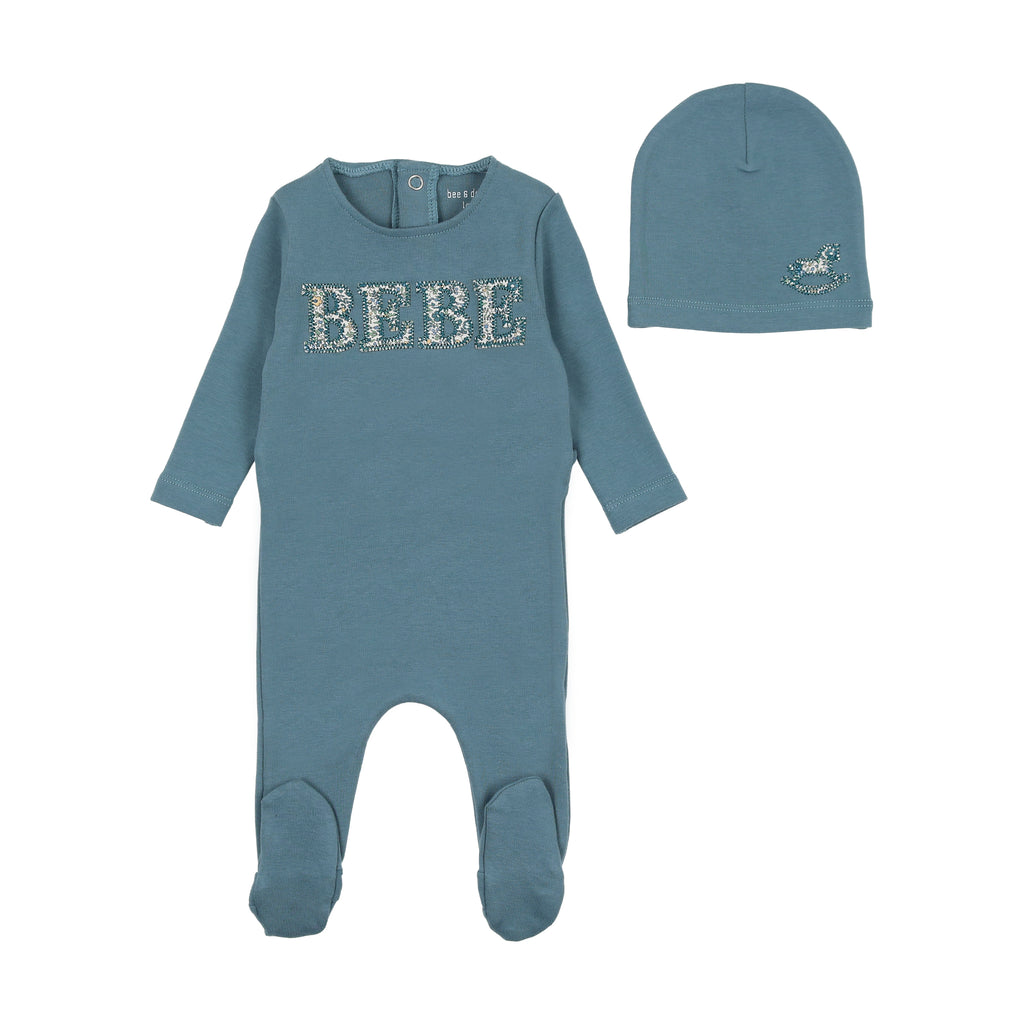 Bee & Dee Bebe Ditsy Footie/Beanie-Deep Marine