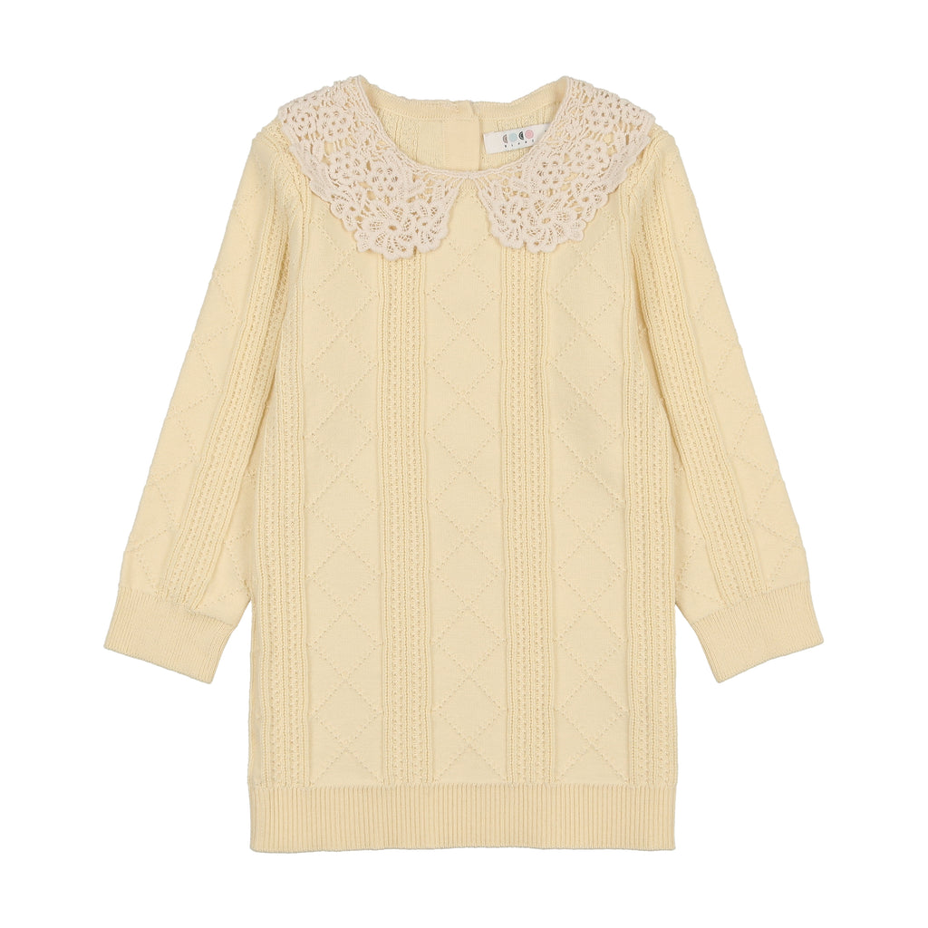 Coco Blanc Crochet Collar Sweater