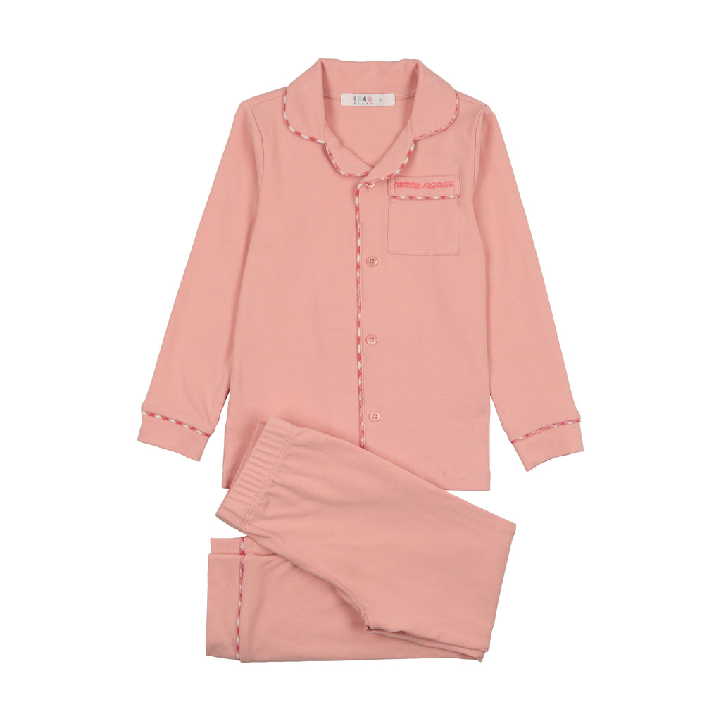 Coco Blanc Grandpa Pajamas - Coral