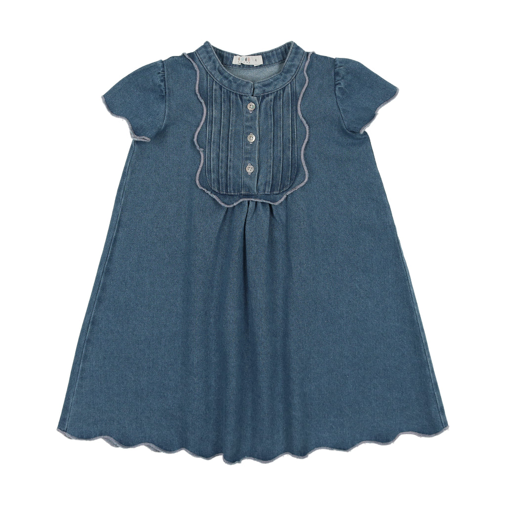 Coco Blanc Denim Scalloped Dress