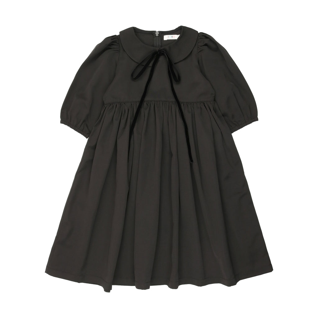 Coco Blanc Structured Taffeta Dress- Black