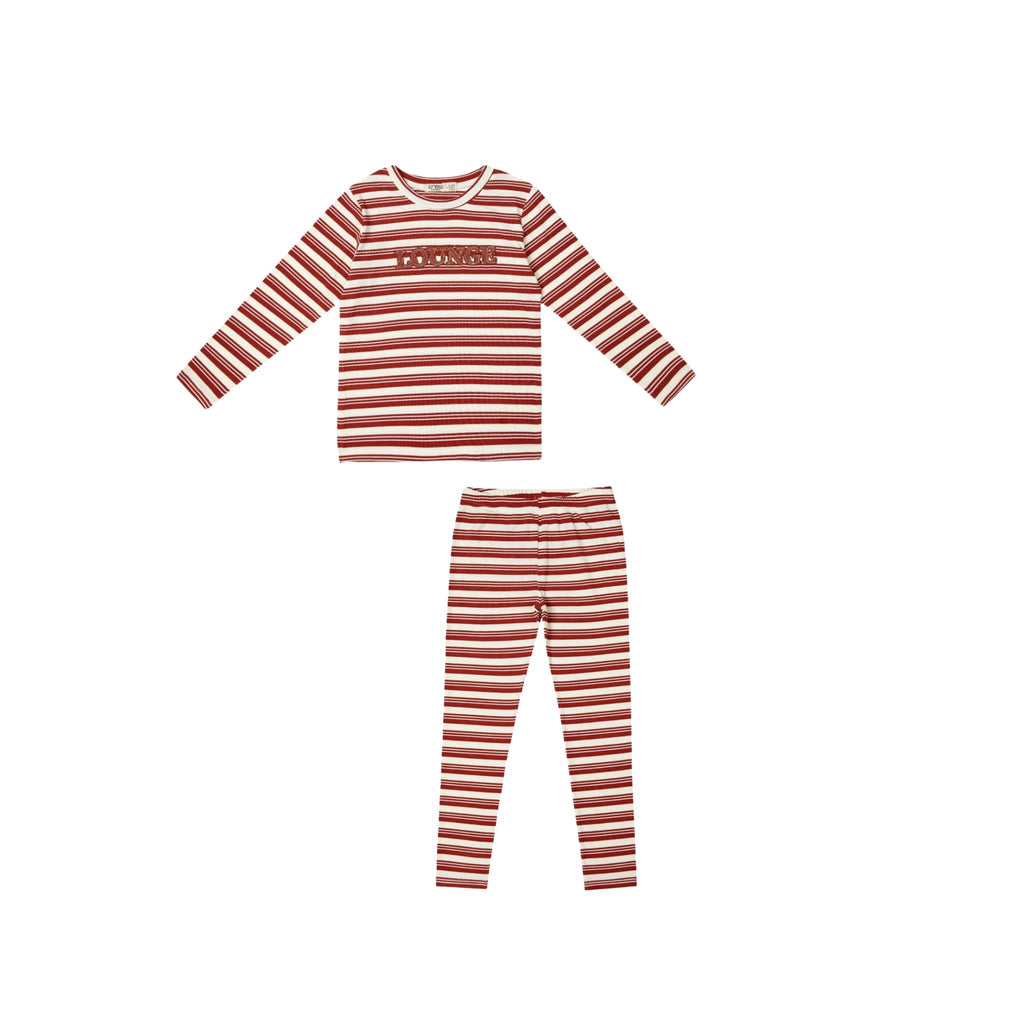 Crew Rib Stripe Pajama -Red