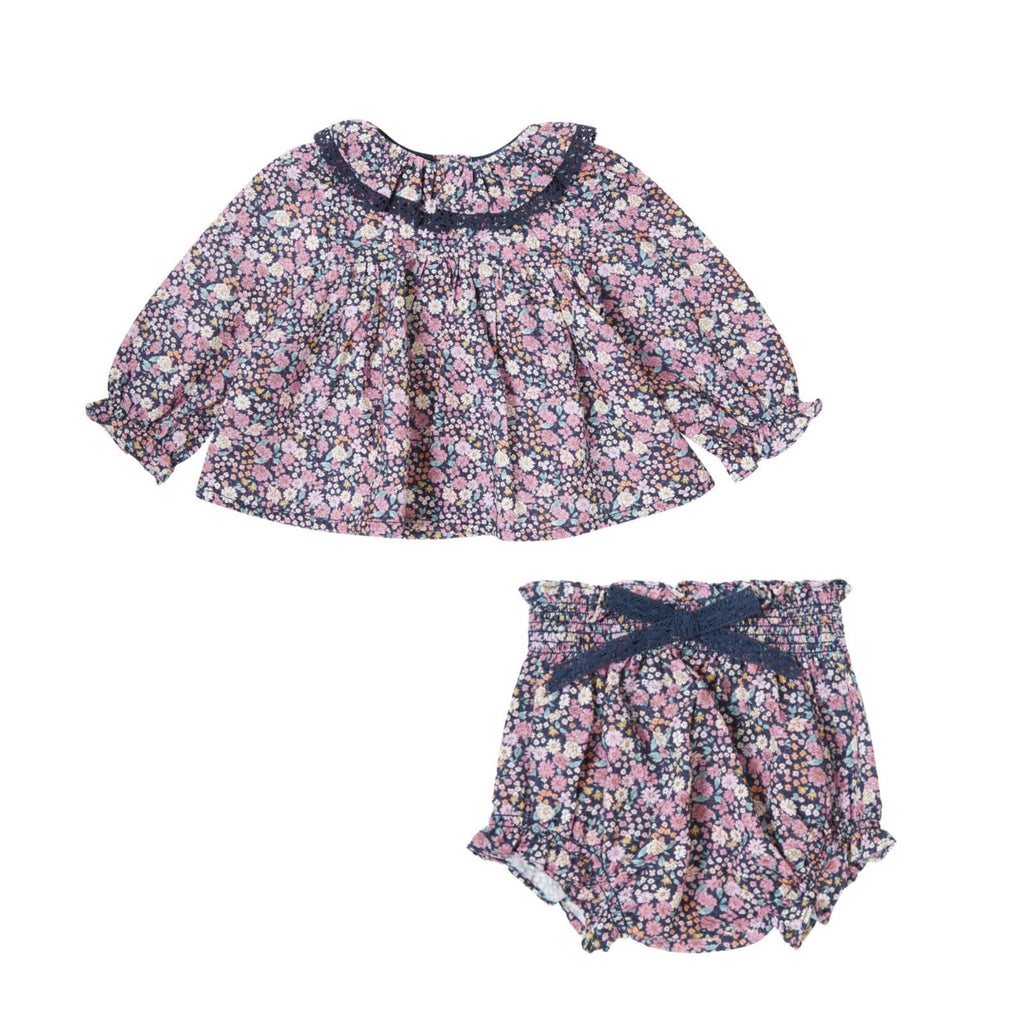 Tocoto Floral Set- Navy Flowers