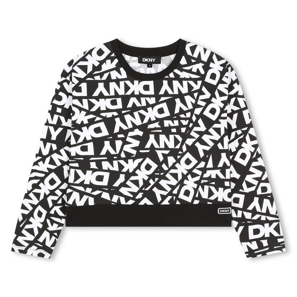 Dkny Long Sleeve All Over Logo Tee