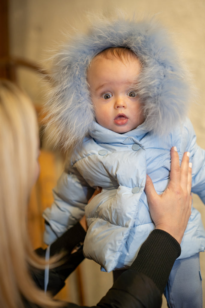 Scotch Bonnet Blue Baby Coat With Buttons