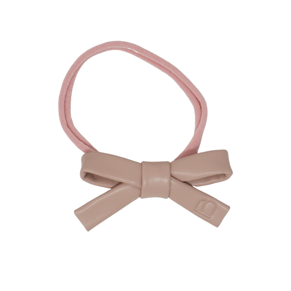 Bandeau Embossed Leather Baby Nylon Band-Pink