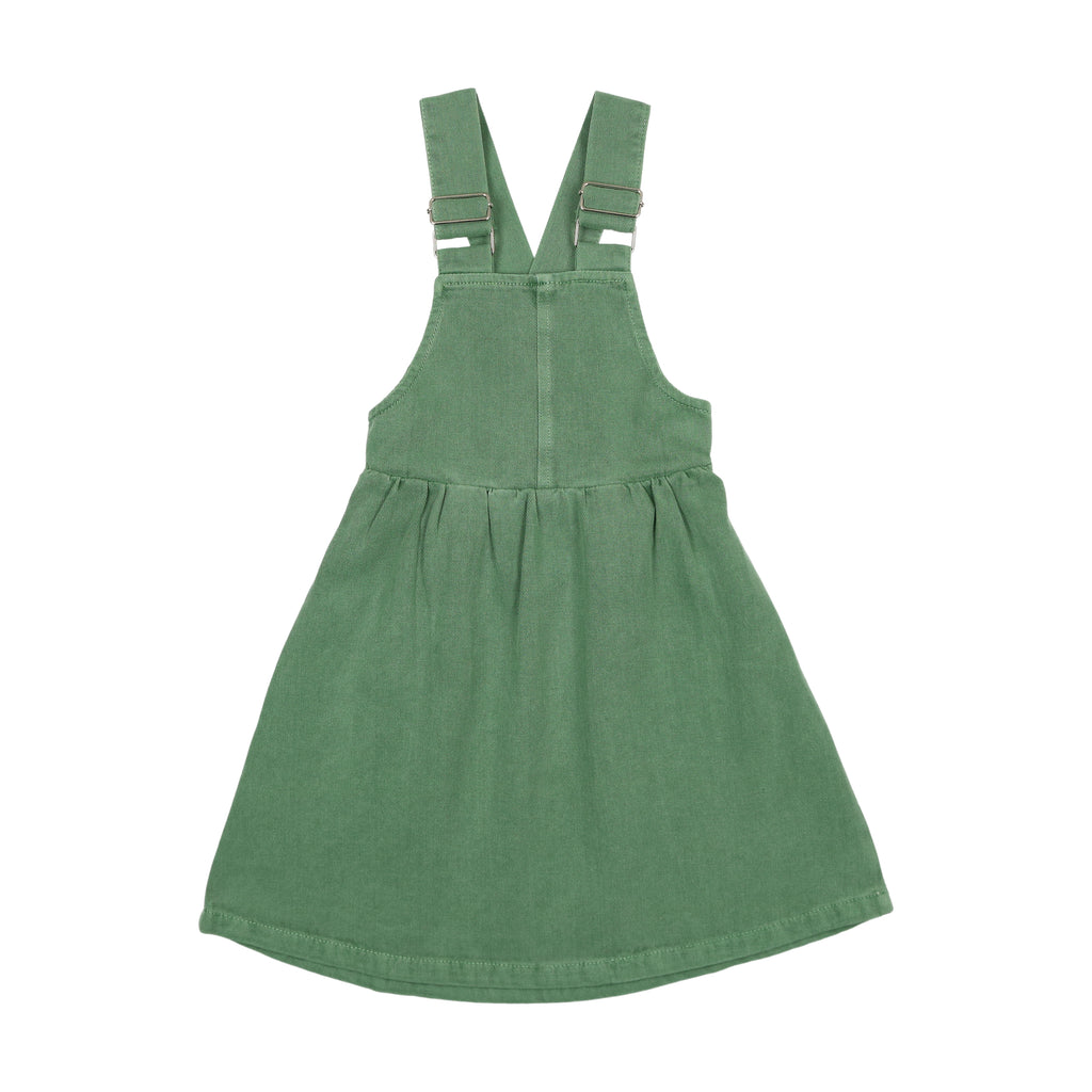 Farren + Me Denim Pinafore Dress- Green Wash