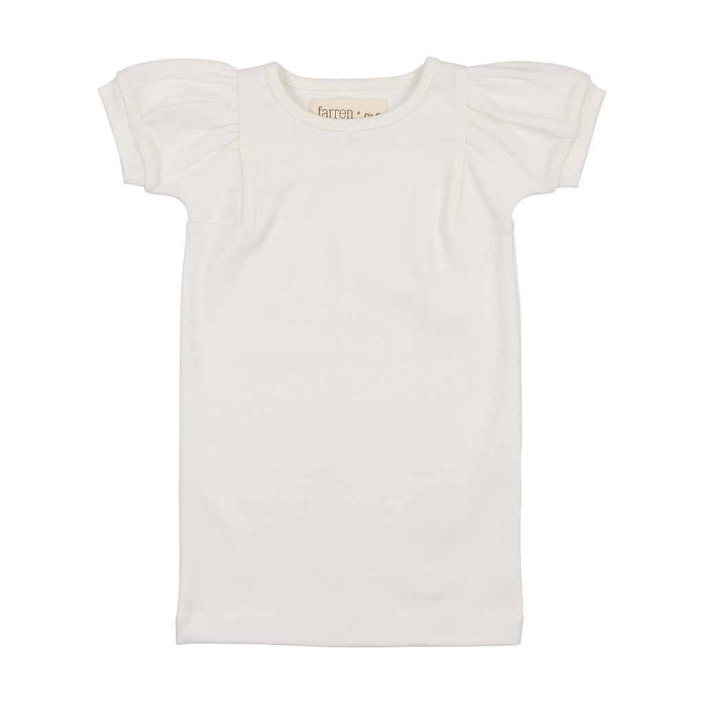 Farren + Me Balloon Short Sleeve T-shirt- Cream