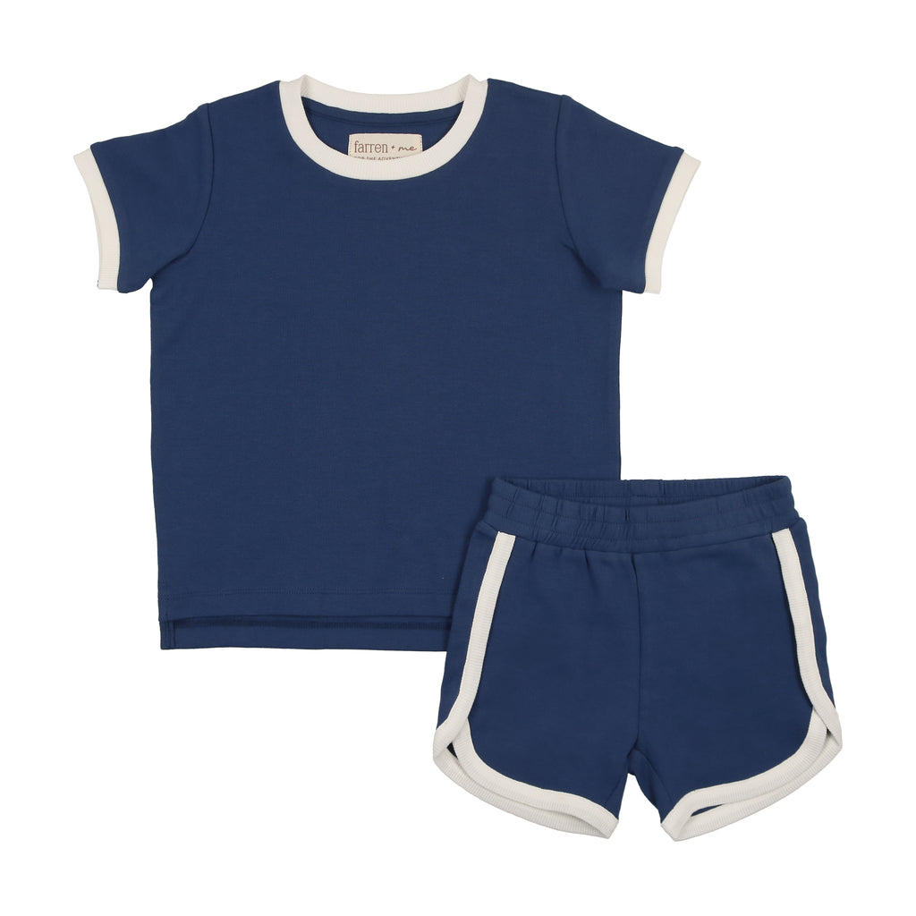 Farren+Me Tennis Track Set- Navy/Ecru