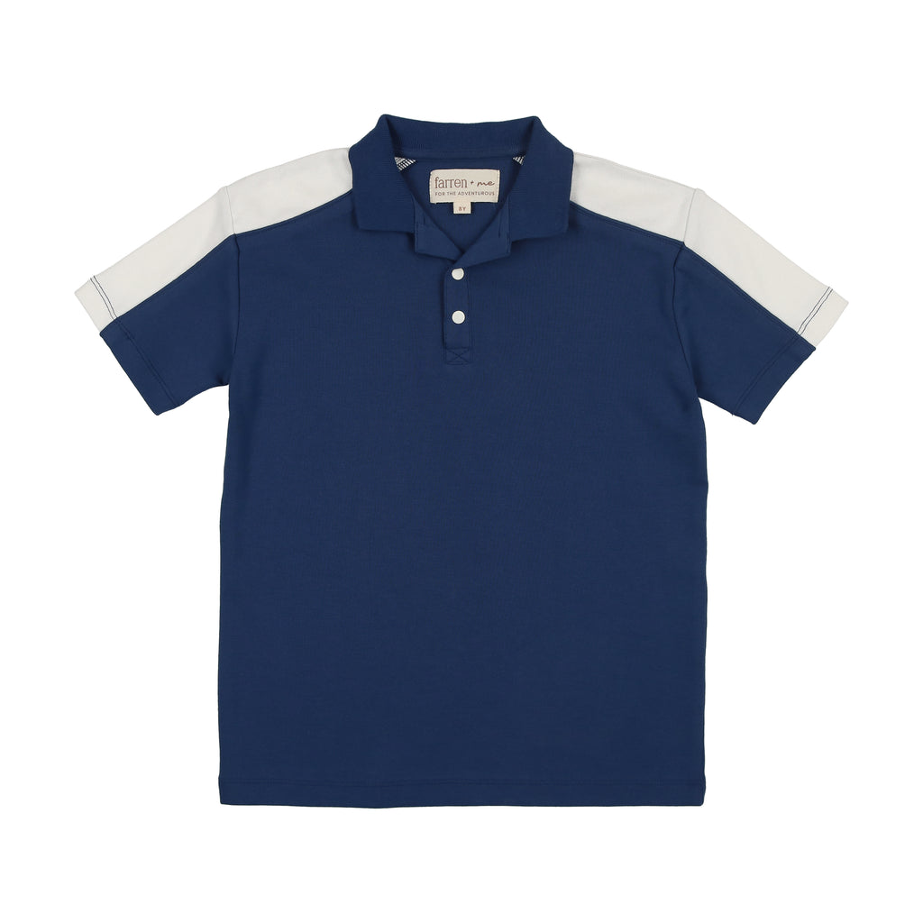 Farren + Me Tennis Polo Shirt- Navy/Ecru