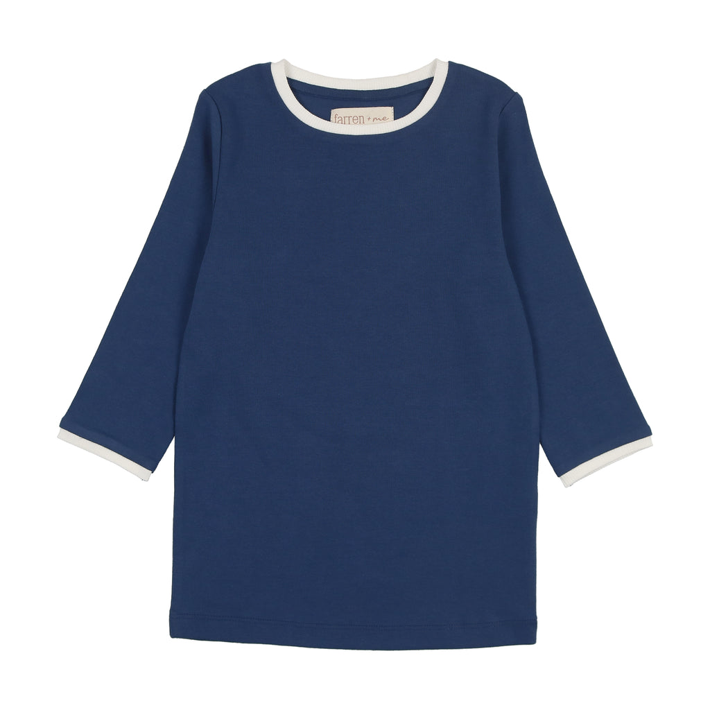 Farren + Me Tennis 3/4 Sleeved T-shirt- Navy