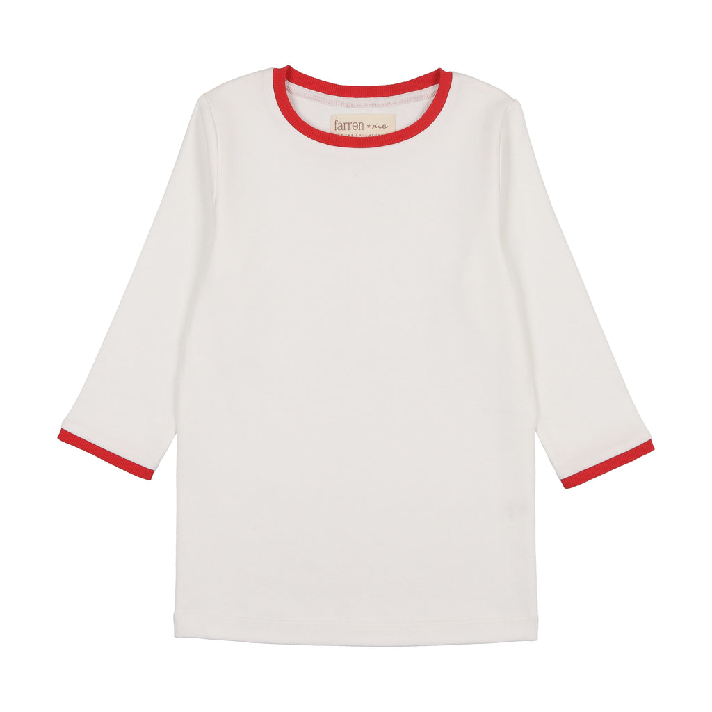 Farren + Me Tennis 3/4 Sleeved T-shirt- Ecru