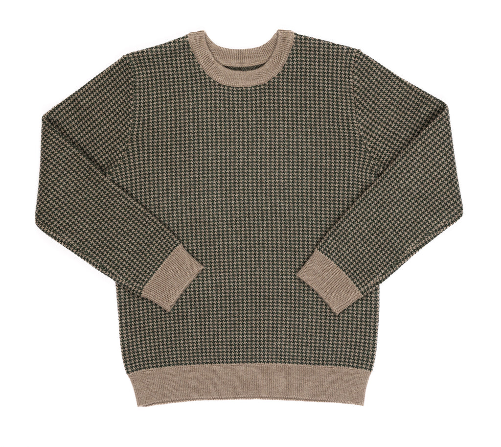 Kipp Houndstooth Sweater- Vintage Green