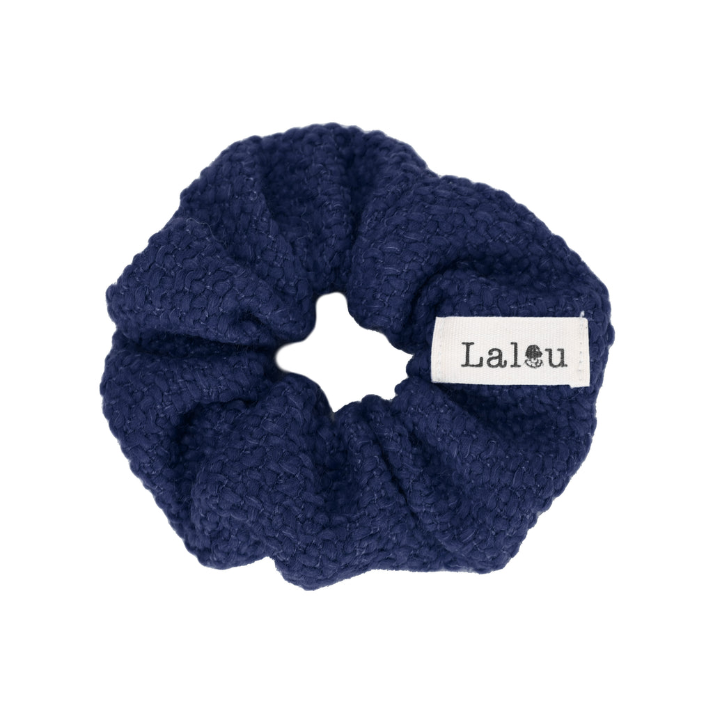 Lalou Tweed Scrunchie-Navy