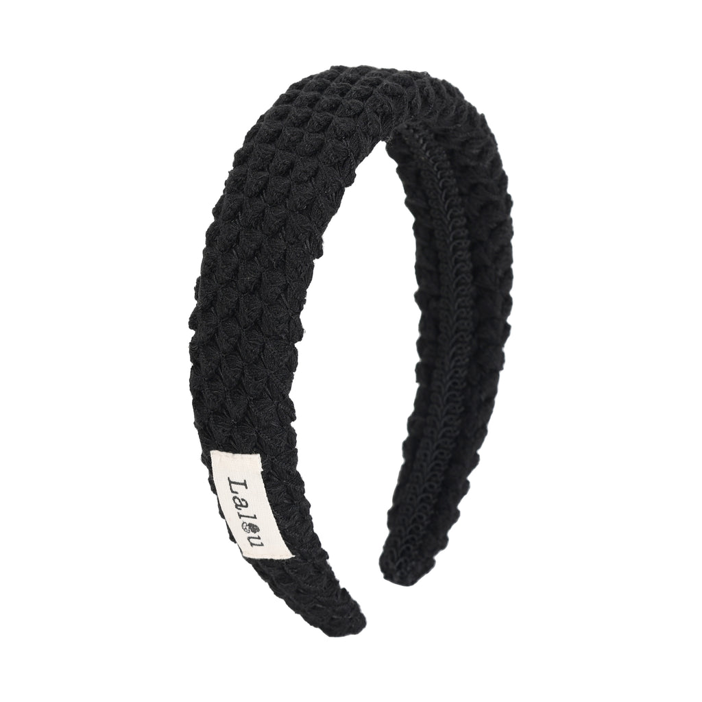 Lalou Heavy Crochet Headband-Black