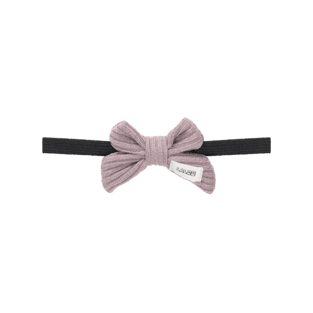 Lalou Thin Ribbed Baby Bow Adjustable Band- Pink