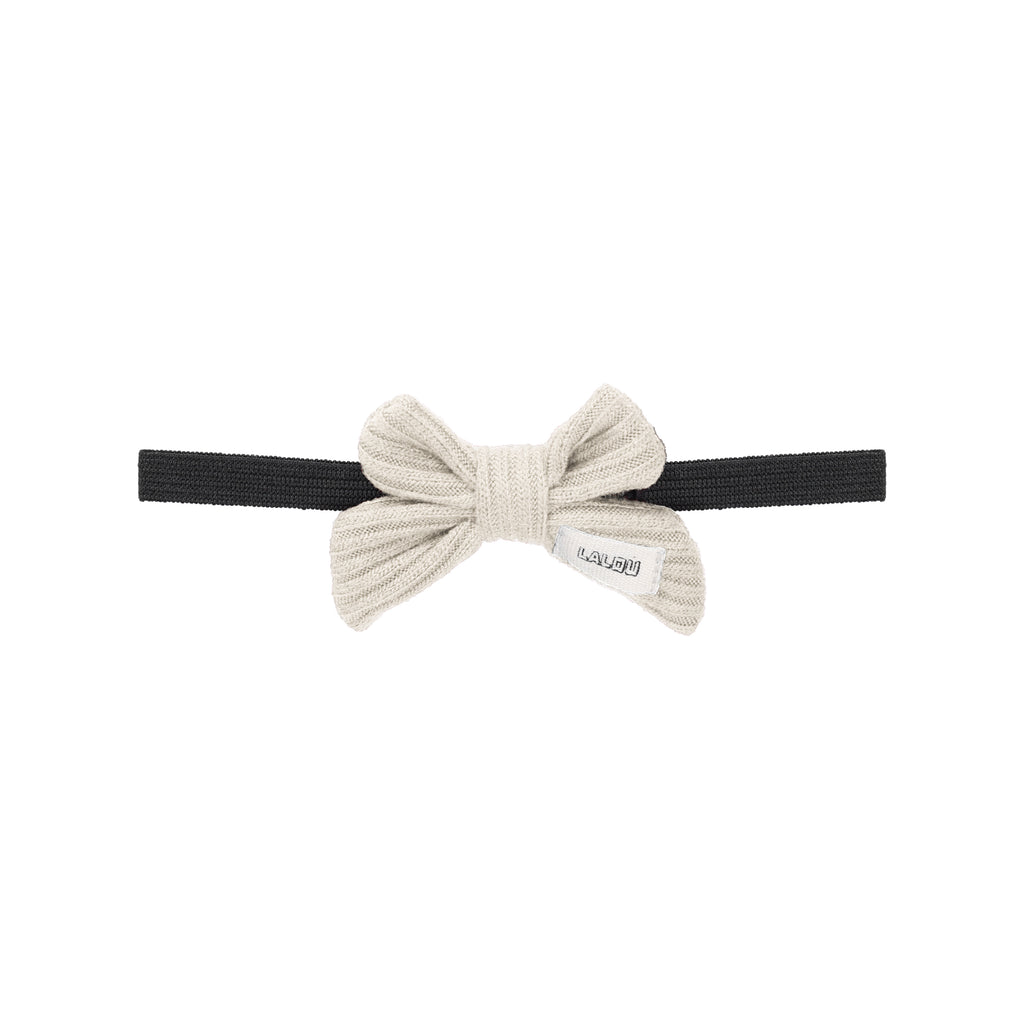 Lalou Thin Ribbed Baby Bow Adjustable Band- Cream