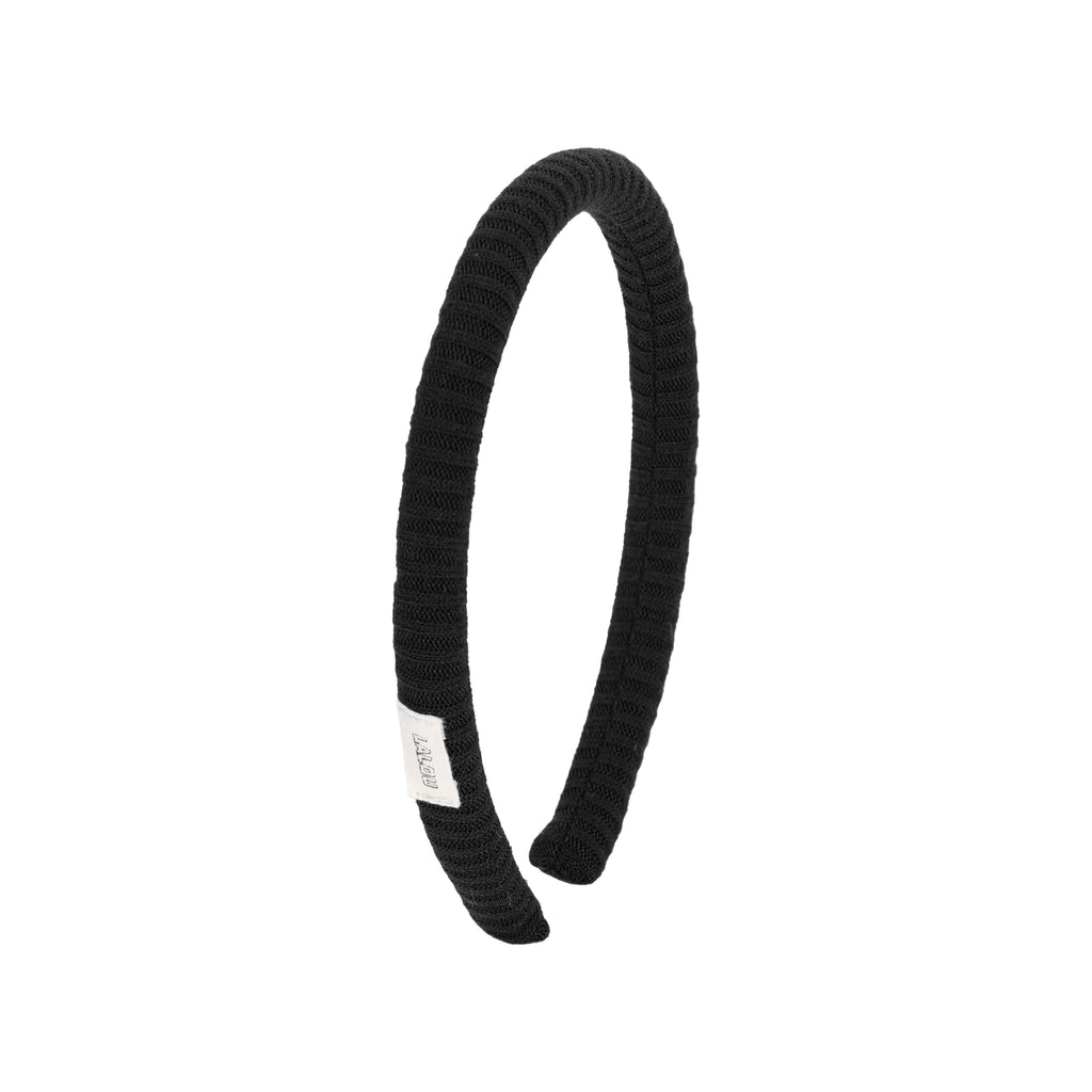 Lalou Thin Ribbed Headband-Black