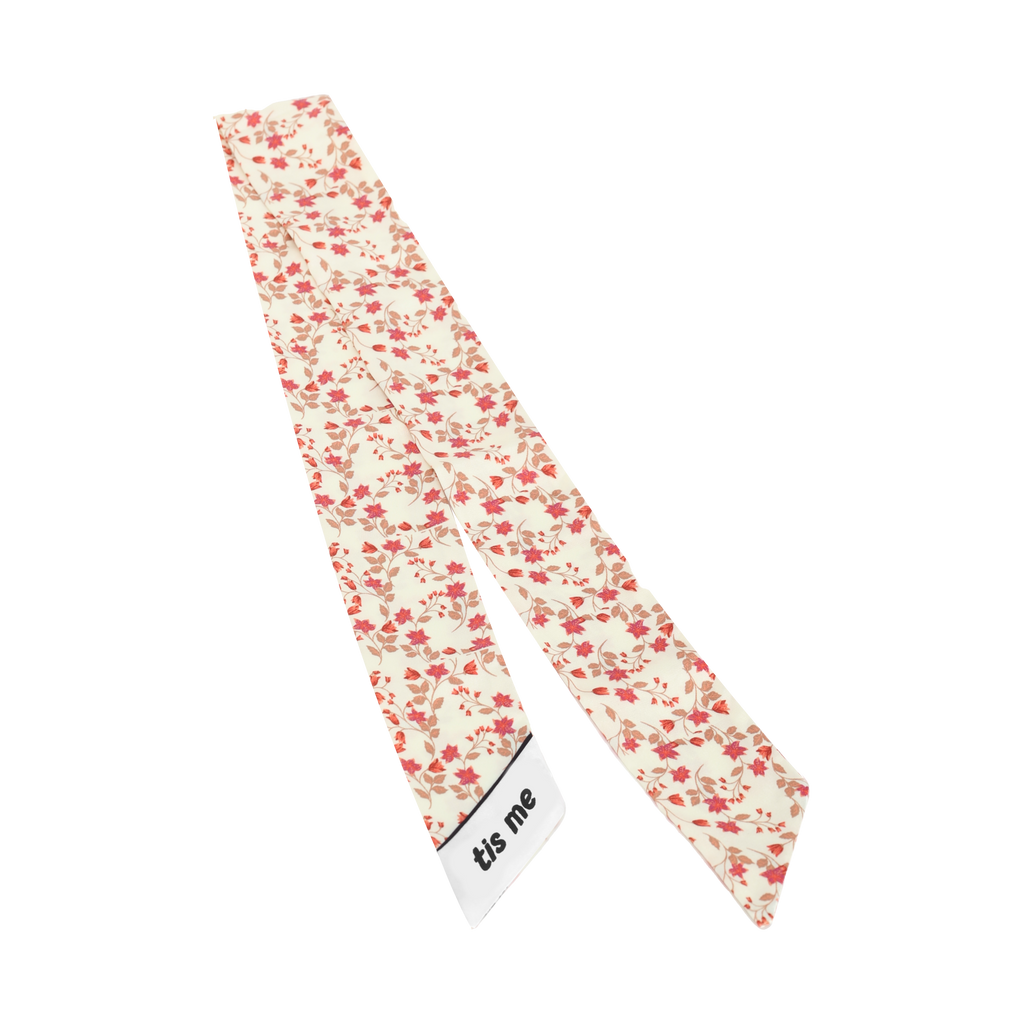 Tis Me Denim Floral PrintedSilk Ribbon-Cream Floral