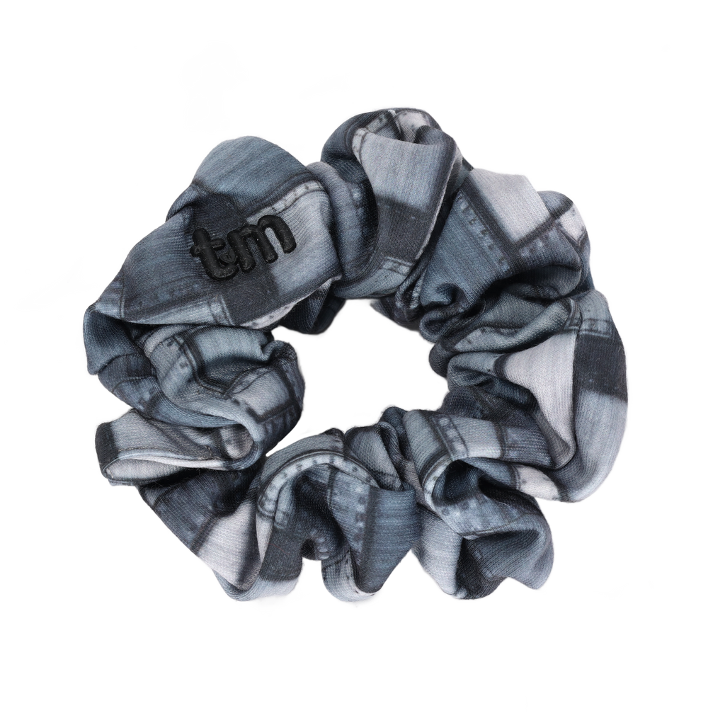 Tis Me Denim Patchwork Standard Scrunchie- Black