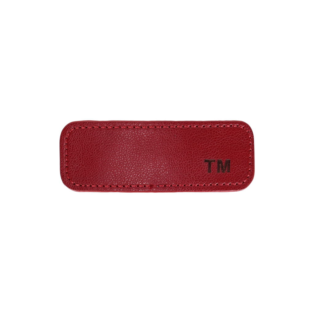 Tis Me Leather Snap Clip Set Of 2-Dark Red