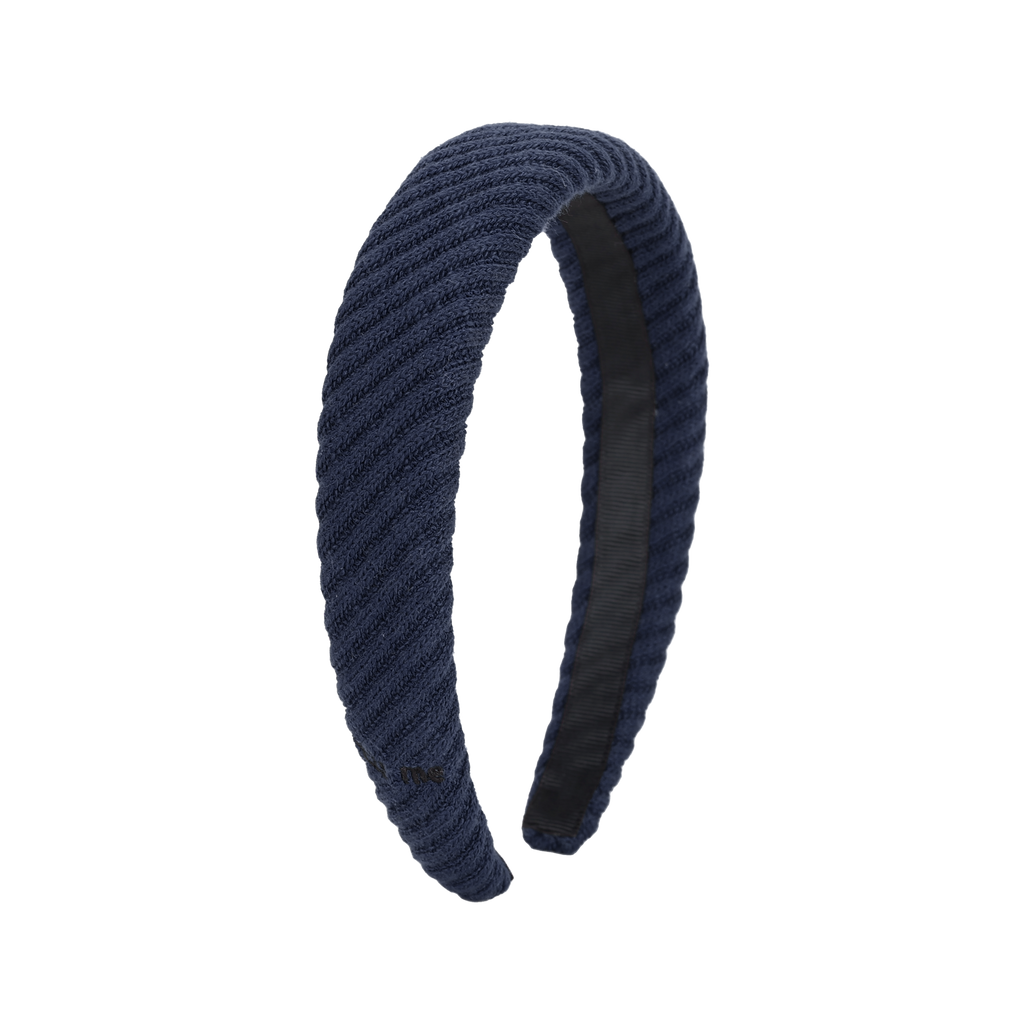 Tis Me Ribbed 1.25" Hard Headband- Navy