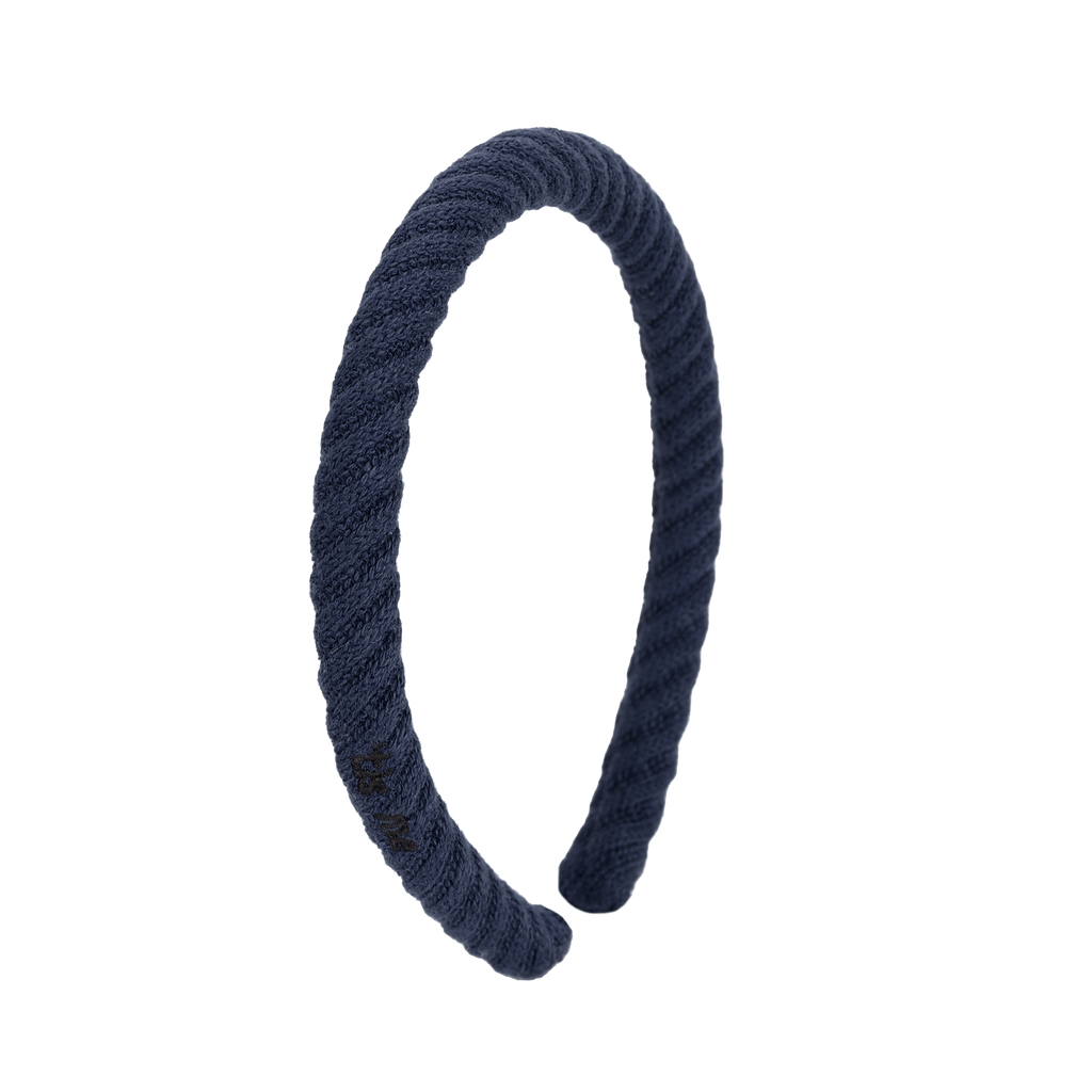 Tis Me Ribbed 1/2" Hard Headband- Navy (thin)